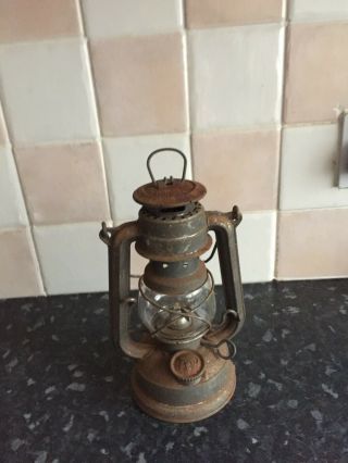 Vintage Feuer Oil Storm Lamp In Need Of Restoration