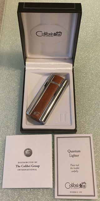 Vintage Colibri Quantum Wind - Resistant Butane Lighter Qtr331000 W/papers