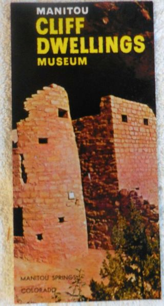 Manitou Springs Colorado Co Colo Cliff Dwellings Museum Brochure Flyer