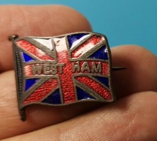 West Ham United Football Club Pin Badge Vintage Union Jack