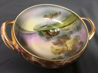 Vintage Noritake Morimura Hand Painted 2 Handle Bowl