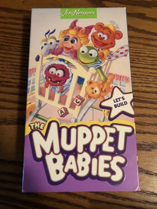 Muppet Babies - Lets Build Vhs 1993 Jim Henson Animated Kermit Miss Piggy Vtg