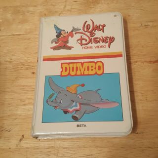 Dumbo Betamax Tape Walt Disney Home Video Vintage Clamshell Beta Tape