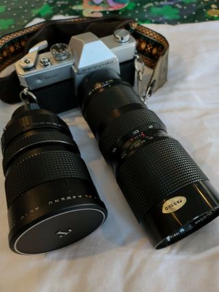 Vtg Mamiya Sekor 500dtl 35 Mm Slr Camera & 2 Lenses