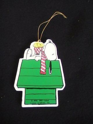 Vintage Kurt Adler Peanuts Snoopy Wooden Christmas Tree Ornament