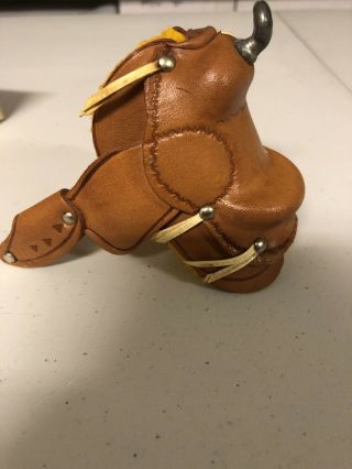 Vintage Miniature Leather Horse Saddle.