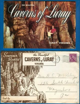 Souvenir Booklet With Mailing Envelope,  The Caverns Of Luray,  Va 1964