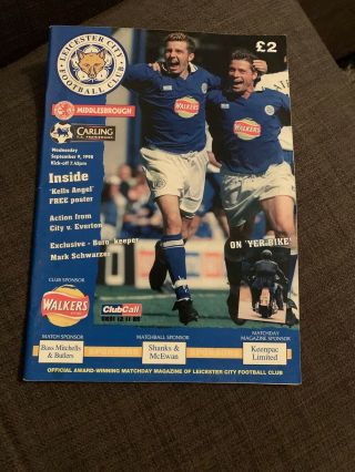 1998 Leicester City V Middlesbrough Soccer/football Programme
