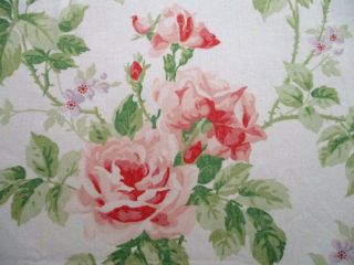 Vintage Pink Roses Queen Sheet Or Fabric