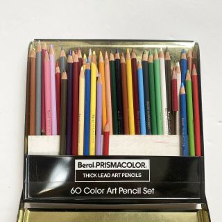 Vintage Berol Prismacolor Colored Pencils 1985 Set Of 60 (missing 19)