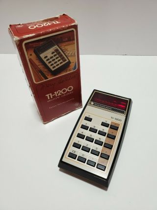 C5 Vintage Texas Instruments Ti - 1200 Electronic Calculator And Box