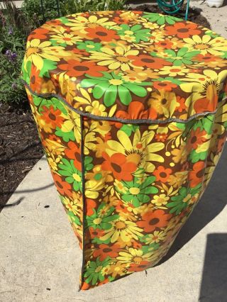 Vintage Vinyl Weber Grill Cover Mod Cheerful Daisy Print Fits 22” Kettle Grill