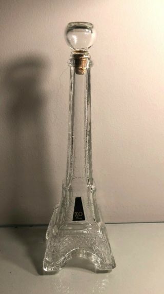 Vintage 10 3/4 Inch Tall Eiffel Tower Xo French Brandy Glass Bottle