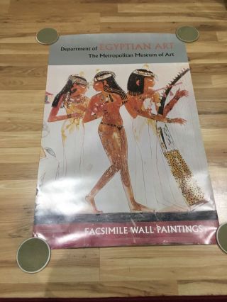 Vintage Metropolitan Museum Of Art Egyptian Facsimile Wall Paints 25x38 " Poster