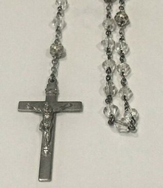 Vintage Sterling Silver 925 Rosary Bead Crucifix Signed Dirona Cross 29.  8 G 36”