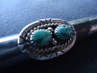 A Great Vintage Signed P Jamez Sterling Silver Navajo Indian Ring With Turquoise