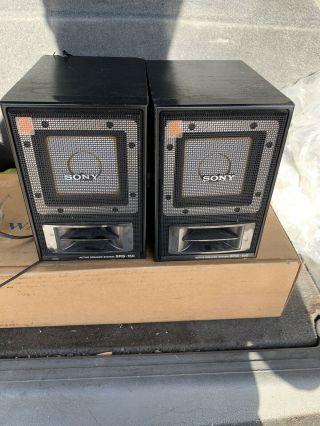 Vintage Sony Srs - 150 Amplified Active Speaker System From The 1980s