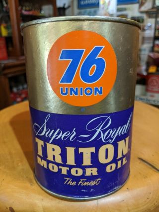 Vintage 1959 Union 76 Royal Triton Motor Oil 1 Quart Can