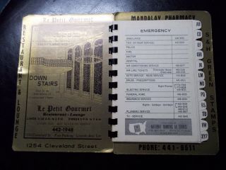 Vintage Address/phone Book Clearwater Beach Florida Bank Pelican Restaurant,