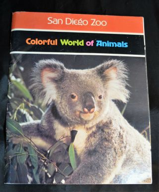 Vintage San Diego Zoo Book,  1978 Zoological Society,  Full Color Photos,  Map