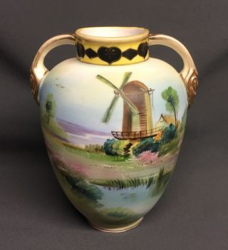 Vintage Nippon Morimura 6 " Hand Painted Vase