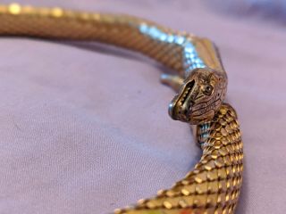 Whiting And Davis Vintage Gold Tone Snake Choker Signed 2