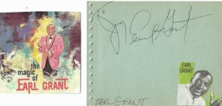 Earl Grant Jazz Phenomenon.  Vintage In Person Hand Signed/inscribed Album Page.