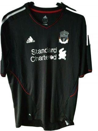 Vintage Liverpool Football Shirt Adidas Xl.  Standard Chartered,  Away Black