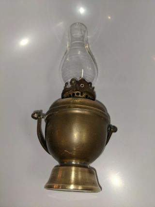 Vintage PERKO Gimbaled Swivel Brass Wall Mount OIL LAMP Marine Ship Boat Lantern 2