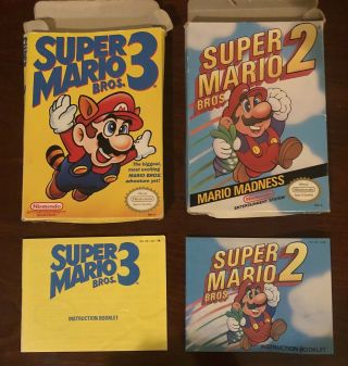 Vtg Mario Bros.  2 & 3 (nintendo Entertainment System Boxes & Manuals Only