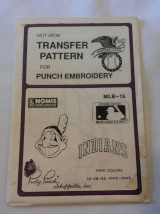 Vtg Mlb Hot Iron Transfer Pattern For Punch Embroidery Pretty Punch
