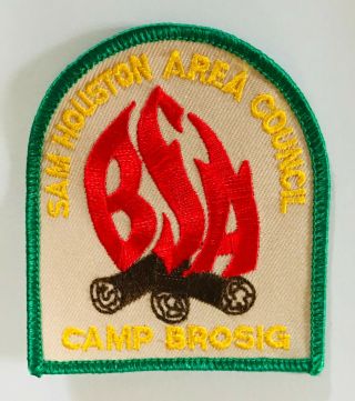 Sam Houston Area Council Camp Brosig Bsa Boy Scout Patch Badge Vintage (p17)