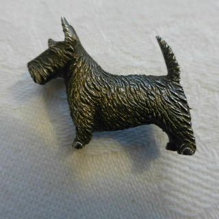 Vintage Silver Scottie Dog Pin Brooch Over 40 Years Old