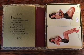 Vintage Advertising Card Decks RisquÉ Pin Up Win Loose Or Draw Accurate Spring C