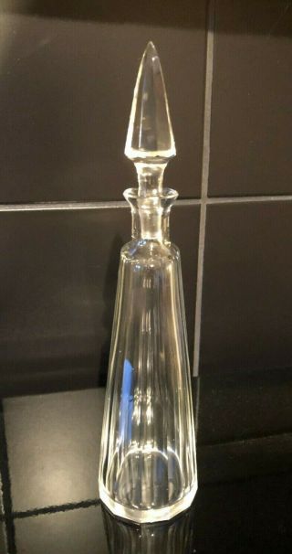 Vintage Tall Art Deco French Glass Perfume Bottle,  11 Inch