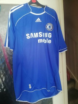 Vintage Retro Mens Chelsea Football Club Adidas Home Shirt.  Sz L.  Samsung Mobile.