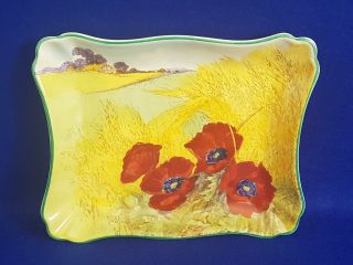 Vintage 1930s Royal Doulton Poppies In Cornfield Rectangular Serving Plate D5097