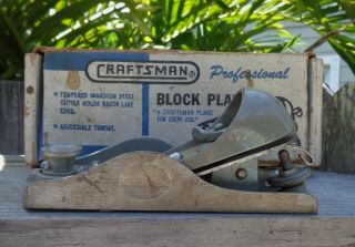 Vintage Craftsman 3704 Block Plane & 1951 Literature - 6 7/16 " X 2 "