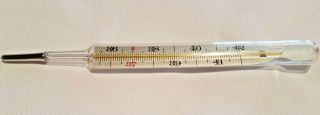 1954 German Post - WW2 Medical Fever Thermometer M,  Case Vintage Glass 2