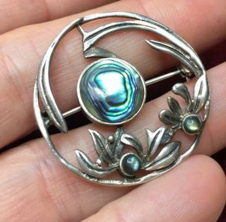 Vintage Jewellery Lovely Arts And Crafts Sterling Silver Flowers Brooch