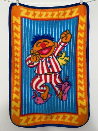 Vintage Sesame Street Ernie Baby Throw Blanket Sleep Pj Rubber Duck Owen Muppet