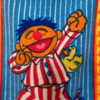 Vintage Sesame Street Ernie Baby Throw Blanket Sleep PJ Rubber Duck Owen Muppet 3