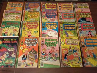 Vintage 20 Richie Rich Comic Books Bronze Age Harvey Dollars And Cents More 073