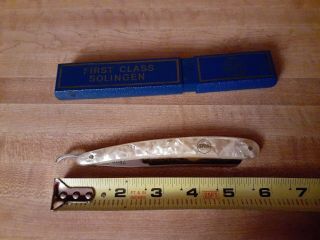 Cutlery World First Class Solingen 7802 Straight Razor Germany Mother Of Pearl