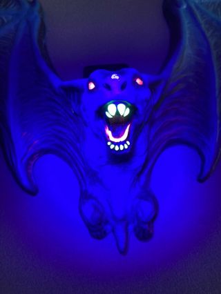 Vintage Pvc Halloween Vampire Bat Blue Glow In The Dark Wall Hanging