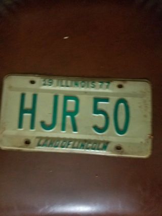 Vintage 1977 Illinois Automobile License Plate Pair Hjr 50 In Envelope