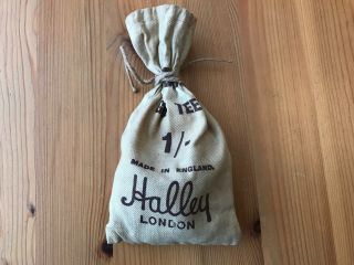 Vintage Halley Golf Tee Cloth Bag Containing Wooden Golf Tees