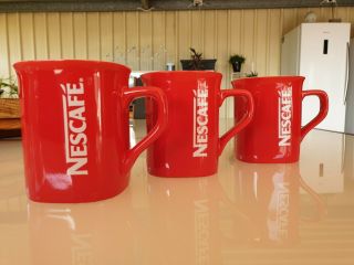 Nescafe Coffee Mugs Cups Red Retro Vintage 80 
