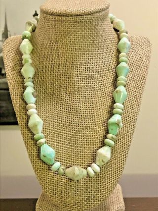 Vintage Jay King Mine Finds Sterling Silver Peruvian Green Opal Necklace 925 Dtr