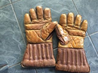 Vintage Ice Hockey Gloves Keeper Gloves ?? Leather